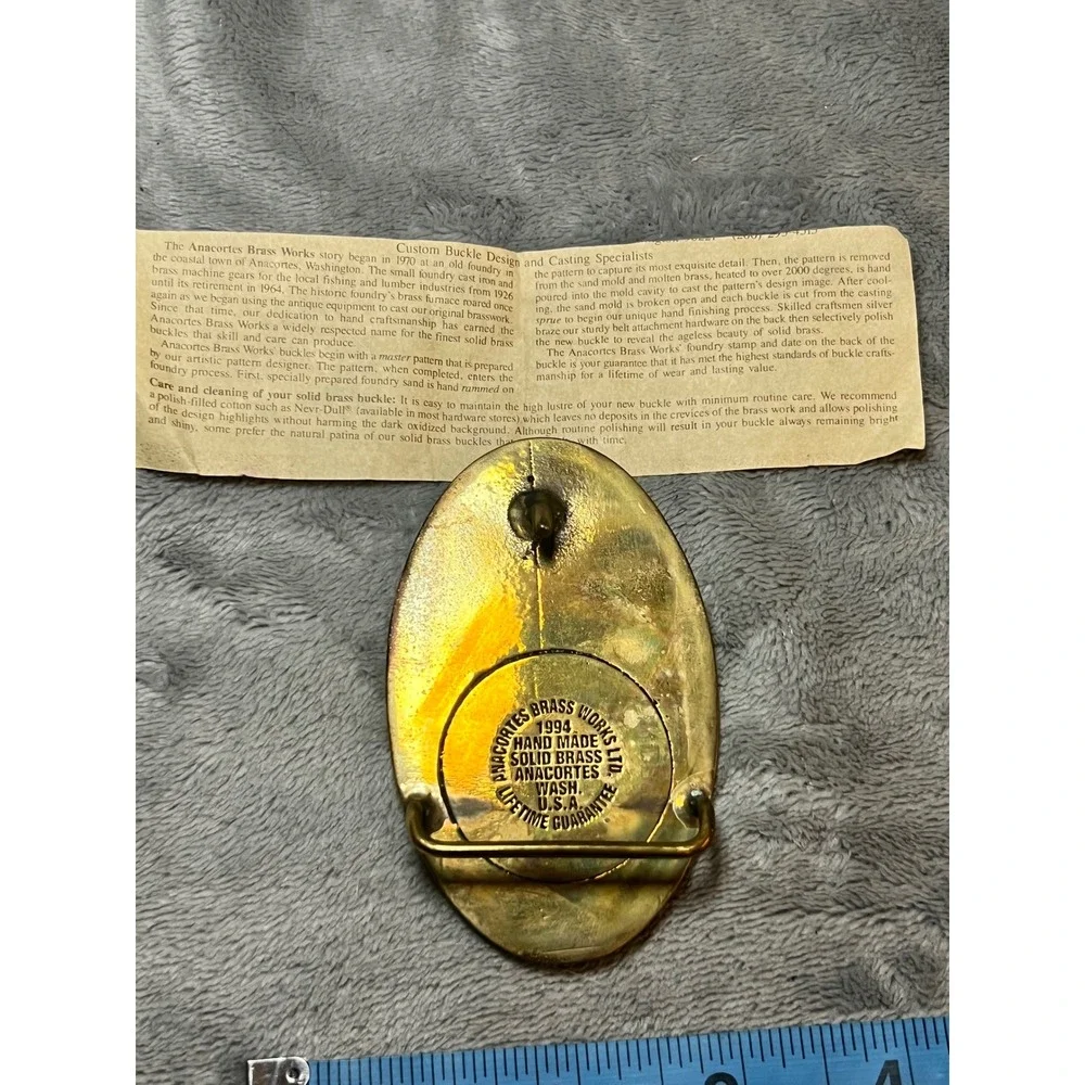 1994 Orlando Utilities Commission Solid Brass Belt Buckle Anacortes Works